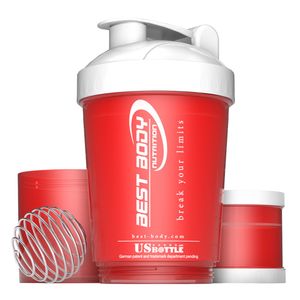 Eiweiß Shaker USBottle - Design Best Body Nutrition - Stück, 1 x Stück, Farbe: rot/weiß