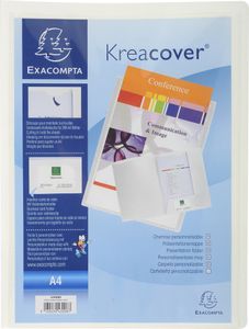 Exacompta 30x Präsentationsmappe aus PP, für Format A4, Kreacover, Weiß, 43008E