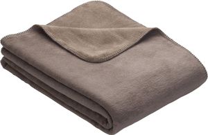 IBENA Plaid uni Doubleface BL 100x150 cm braun