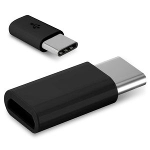 2x USB Adapter Typ C Stecker Handy Tablet Buchse Micro USB auf USB C 3.1 Schwarz