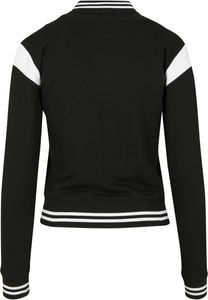 Urban Classics Damen Jacke Ladies Inset College Sweat Jacket Black/White-L