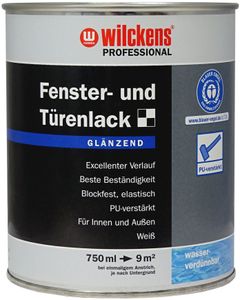 Wilckens Professional Fenster- & Türenlack glänzend, 750 ml, Weiß
