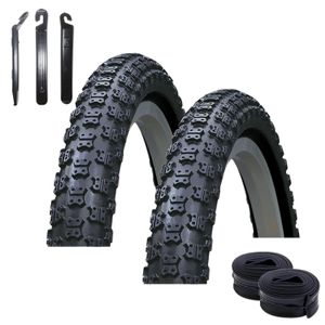 2 x Roverstone 20" Fahrradreifen Fahrradmantel Schwarz 54-406 (20 x 2,125) + 2 passende Schläuche DV inkl. 3 Reifenheber