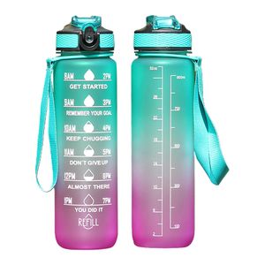 Trinkflasche mit Strohhalm 1L Wasserflasche Auslaufsichere Sportflasche-für Sport und Outdoor,2