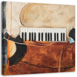 Feeby Leinwandbild Klavier Abstrakte Tastatur 60x60 Wandbild auf Vlies Bilder Bild