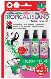 Marabu Textilsprühfarbe "Fashion Spray" Set TROPICAL ISLAND