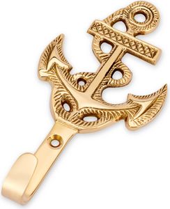 6,5x14cm Haken - Kompassrose Messing gold Wand Tür Regal Handtuchhaken maritim 6,5x14cm Haken - Kompassrose Messing gold Wand Tür Regal Handtuchhaken maritim