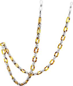 Brillenkette Braun Silber Schildkröten Design