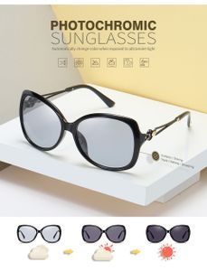 Photochrome Polarisierte Dame Sonnenbrille Vintage Big Shades Für Frauen Cat Eye Sonnenbrille Mode Brillen UV400