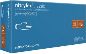 Jednorazové nitrilové zdravotnícke rukavice Mercator NITRYLEX fialové 100 ks veľkosť XL