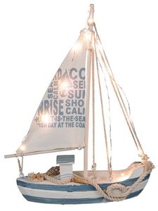 Out of the Blue Holz-Segelschiff mit 13 warmweißen LED