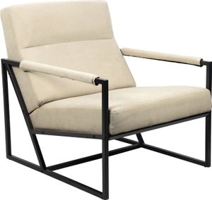 CHRIS Loungestuhl Cocktailsessel Polsterstuhl mit Armlehne Beige