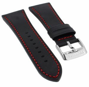 Festina Uhrenarmband 28mm schwarz rote Naht Leder F20424