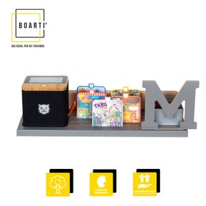 BOARTI® Wandregal grau mit grauem Buchstaben M für Tigerbox touch & 27 Tigercards