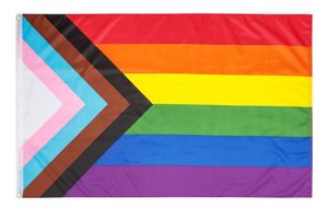 PHENO FLAGS Progress Flagge Pride Regenbogen Fahne Lgbtq Progressfahne 2 Ösen