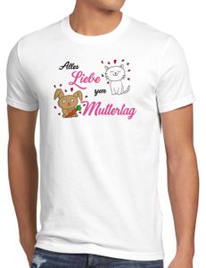 style3 Alles Liebe zum Muttertag Herren T-Shirt Kinderzeichnung Kinder, Größe:S, Farbe:Weiß