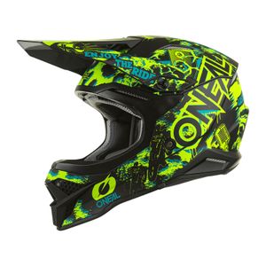 O'NEAL Motocross Helm 3SRS Assault V.22 , Schwarz Neongelb, M
