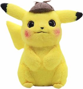 HiScooter Detektiv Pikachu Plüschfiguren | 28 cm Plüschtier Spielzeug | Süße Film Anime, Geburtstag Geschenke zum Kindertag Kinderspielzeugr