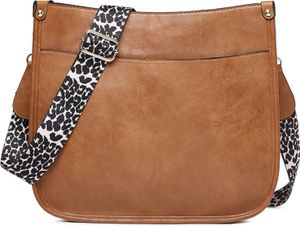 OKWISH Damen Handtasche Kleine Umhängetasche aus Kunstleder Schultertasche für Frauen Crossbody Bags mit verstellbarem Farbigem Riemen ,braun OKWISH Damen Handtasche Kleine Umhängetasche aus Kunstleder Schultertasche für Frauen Crossbody Bags mit verstellbarem Farbigem Riemen ,braun