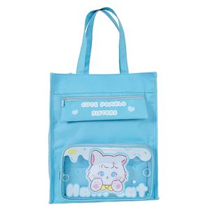 Student Tasche Tasche Große Öffnung hoher Kapazität Tragbarer wasserdicht einfach zugänglicher Aufbewahrung Oxford Stoff Netter Style Kids Tote Bag School Supplies-Blau