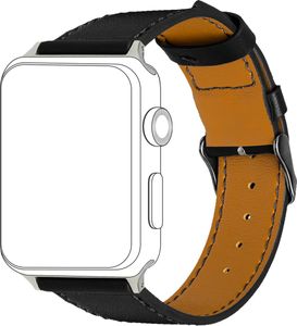 Topp - Armband Apple Watch 38/40 mm | Leder | Schwarz | Seam | Echtleder-Armband