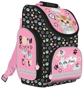 Licht Schulrucksack Schulranzen Mädchen Schultasche Tornister, Rucksack PINK CAT