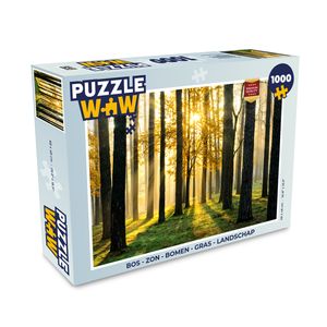 MuchoWow® Puzzle 1000 Teile Wald - Sonne - Bäume - Gras - Landschaft - Natur - Erwachsene - Rätsel