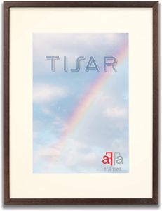 aFFa frames Tisar Bilderrahmen aus Holz mit Passepartout 15x21 cm Creme, leicht, rechteckig, mit Acrylglasfront, HDF-Rückwand Braun (22) 21x29,7 cm