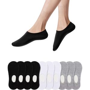 10 párů sportovních ponožek (4 páry černé, 3 páry bílé, 3 páry šedé), stejná velikost, neviditelné uni ponožky, prodyšné, neklouzavé