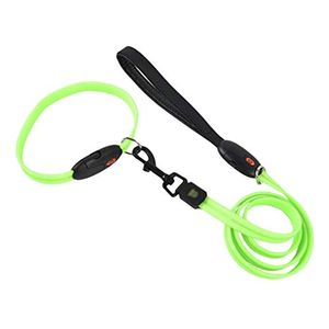 USB wiederaufladbare LED-Halsbänder und Leinen 3 Modi Ultrahell blinkendes Welpenhalsband Erhöhte Sichtbarkeit und Sicherheit für Haustiere (Grün Größe M)
