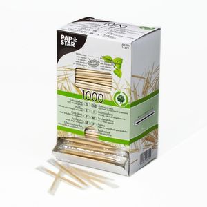 Papstar Holz-Zahnstocher mit Menthol 65mm 1000 Stück 16699