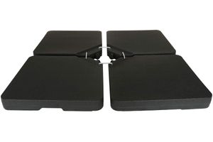 Kreuzfuß-Schirmständer 4er Set Platten 50 x 50 cm schwarz