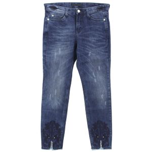 25632 Mac Jeans, Skinny 7/8,  7/8 Damen Jeans Hose, Stretchdenim, blue destroyed, D 36 W 28 L 27