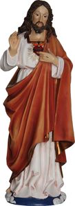 FADEDA Herz - Jesus  / Höhe:29 cm / handbemalt / detailgetreue Krippen Figuren - Weihnachten Tisch Dekoration Krippe Zubehör
