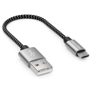 deleyCON 0,15m Nylon Micro USB Kabel Ladekabel Datenkabel Metallstecker Laden & Synchronisieren Handy Smartphone Tablet Navigationsgerät