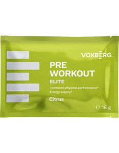 Voxberg Preworkout Elite 18 g Zitrusfrüchte / Trainingsbooster / Komplexes Pre-Workout mit natürlichem Koffein, Kreatin, Citrullin, Beta-Alanin und Mineralien