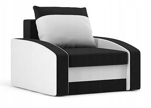 Sessel HEWLET Seßel - Farben zur Auswahl - klassische Sessel für Wohnzimmer, minimalistisches Design STOFF HAITI 17 + HAITI 0 Schwarz&Weiß