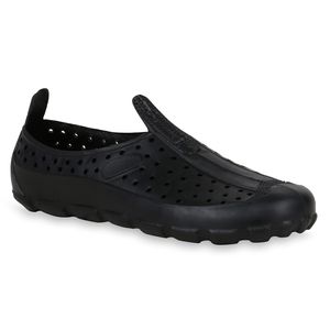 Mytrendshoe Kinder Badeschuhe Aqua Badesandalen Sommer Strandschuhe Cut Outs 823144, Farbe: Schwarz, Größe: 42