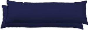 2er Set Seitenschläferkissen Bezug 40x145 cm navy blau Uni Kissenbezug Baumwolle