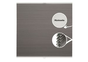 Waben-Plissee Thermo auf Maß für Fenster zum Anschrauben Farbe: Grau, Größe: B): 151-160 cm, H): 201-250 cm