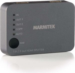 HDMI Splitter 4K60 - Marmitek Split 312 UHD - 1 Ein / 2 Aus - Ultra HD - 4K60 - HDMI Verteiler - 3840 x 2160 60Hz - HDCP 2.2 - EDID Schalter - Eingebaute Verstärker