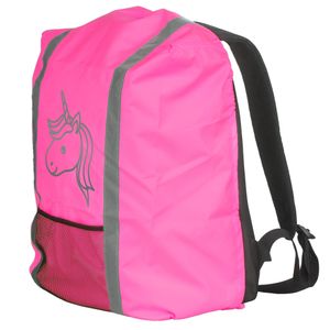 EAZY CASE Rucksack Schulranzen Regenschutz Schutzhülle mit Reflektorstreifen Regenüberzug Regenschutzhülle wasserabweisend, Einhorn Pink