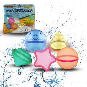 Homezie Wiederverwendbare Wasserballons | 5 niedliche Figuren | Selbstverriegelung | Wasserspielzeug | Poolspielzeug | Wasserballons | Garten- und Outdoor-Spielzeug für Jungen und Mädchen