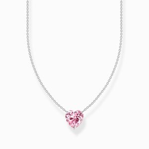 Thomas Sabo KE2211-051-9-L45V Silberne Kette mit pinkfarbenem Herz Anhänger Damen
