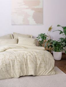 L'Essentiel Linge de Maison, zestaw podwójnej poszwy na kołdrę, Lapelis, 75% bawełna / 25% len, beżowy, 200 x 220 cm