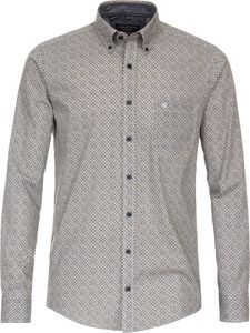 CASAMODA Herren Freizeithemd Langarm Button-Down Casual-Fit Anthrazit gemustert L