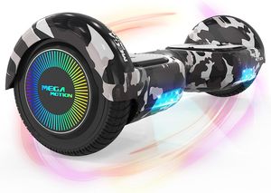 MEGA MOTION Hoverboard,Elektro Scooter 6,5 LED E-Balance Scooter mit Motorbeleuchtung und Bluetooth chrome rosa E-Skateboard