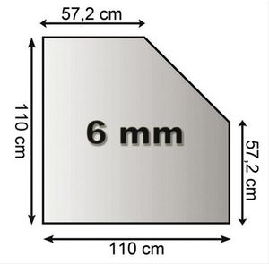 Funkenschutzplatte Glas 6mm Lienbacher 5-Eck 110x110cm
