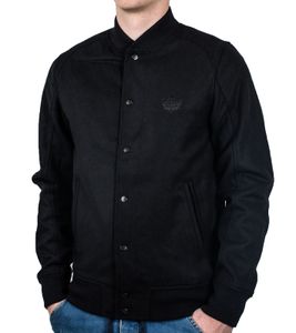 PARK AUTHORITY by K1X | Kickz Monochrome Varsity Jacket Herren College-Jacke mit Kaschmir 1161-1102/0001 Schwarz, Größe:M