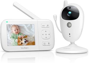 Yoton Babyphone mit Kamera, 3,5-Zoll Baby Monitor, Nachtsicht, Schlaflieder, Zwei-Wege-Audio, Temperaturüberwachung - YB05